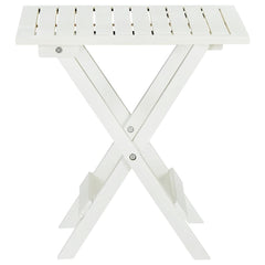 vidaXL Side Table | White | Acacia hardwood | Small | Foldable | Side Table 3