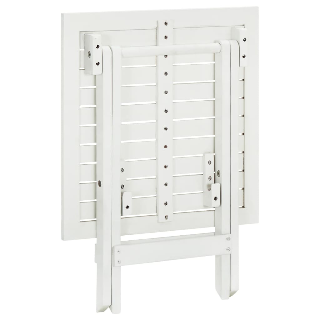 vidaXL Side Table | White | Acacia hardwood | Small | Foldable | Side Table 5