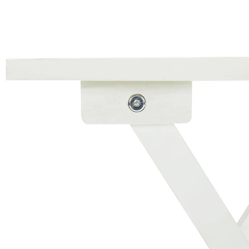 vidaXL Side Table | White | Acacia hardwood | Small | Foldable | Side Table 6