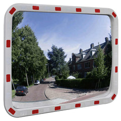 Convex Traffic Mirror Rectangle with Reflectors 60 cm 80 cm