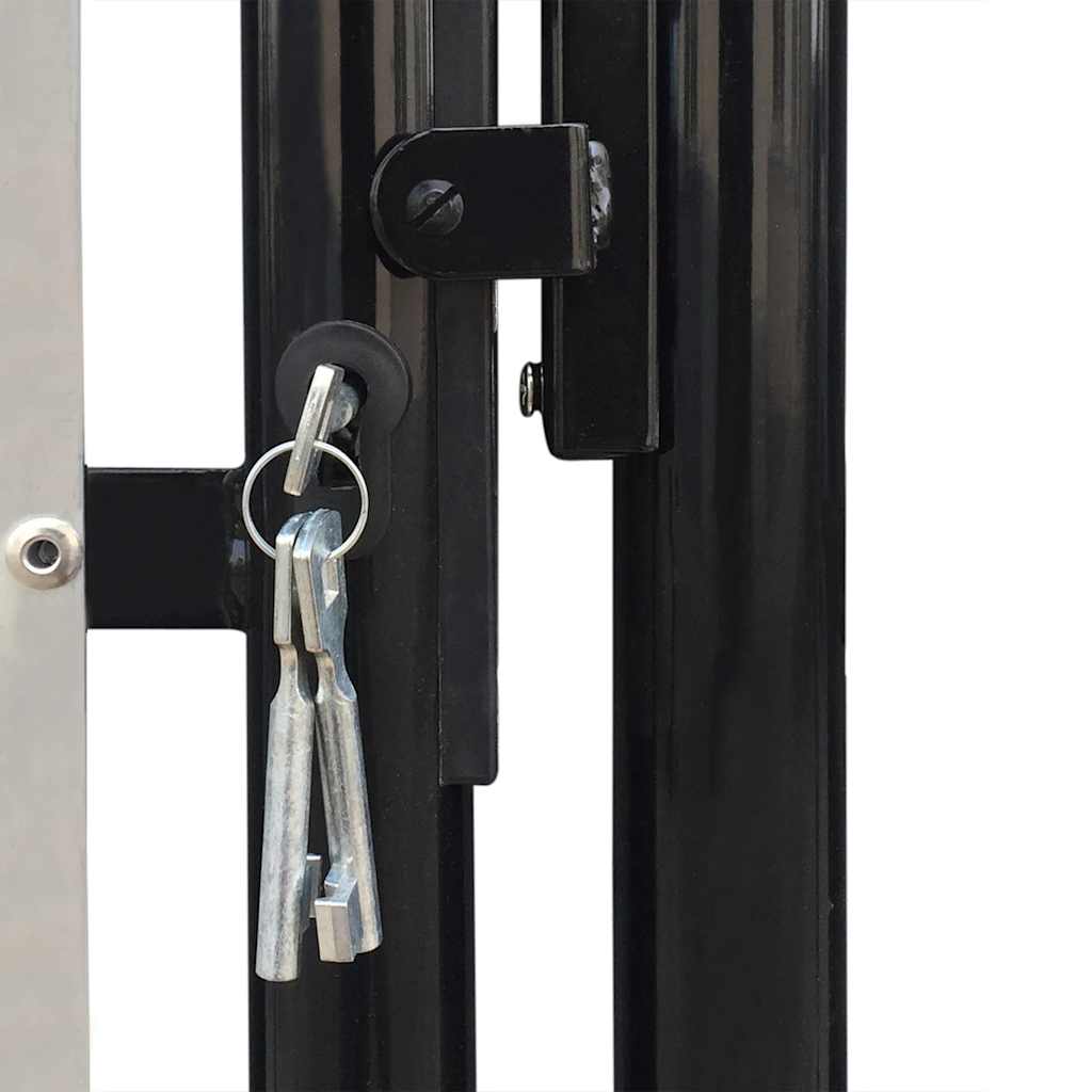 Black Single Door Fence Gate 100 cm 75 cm