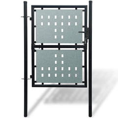 Black Single Door Fence Gate 100 cm 125 cm
