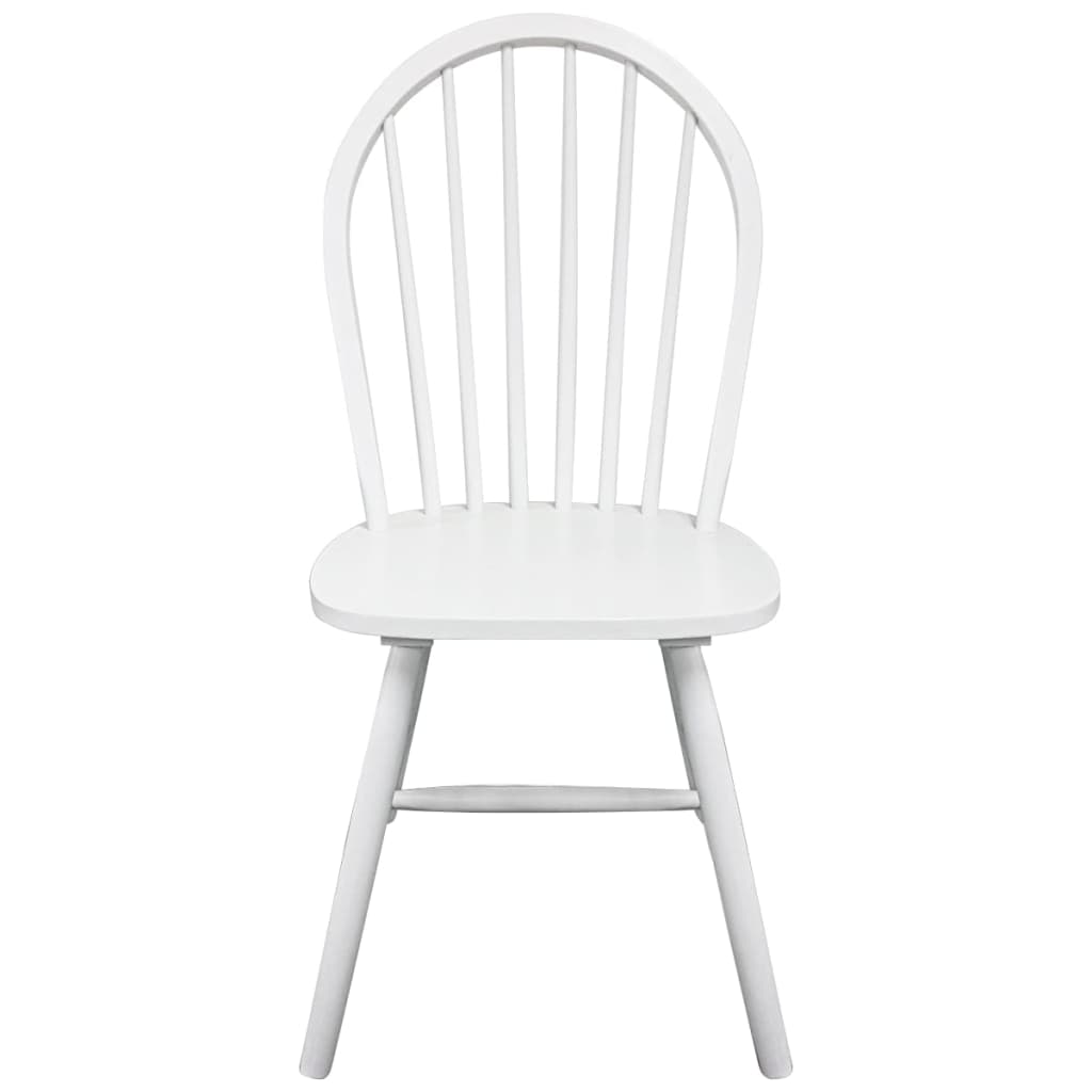 vidaXL Dining Chairs 2 pcs White Solid Rubber Wood 3