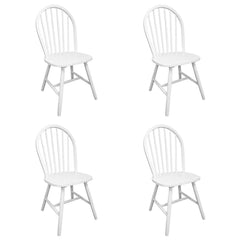 vidaXL Dining Chairs 4 pcs White Solid Rubber Wood 2