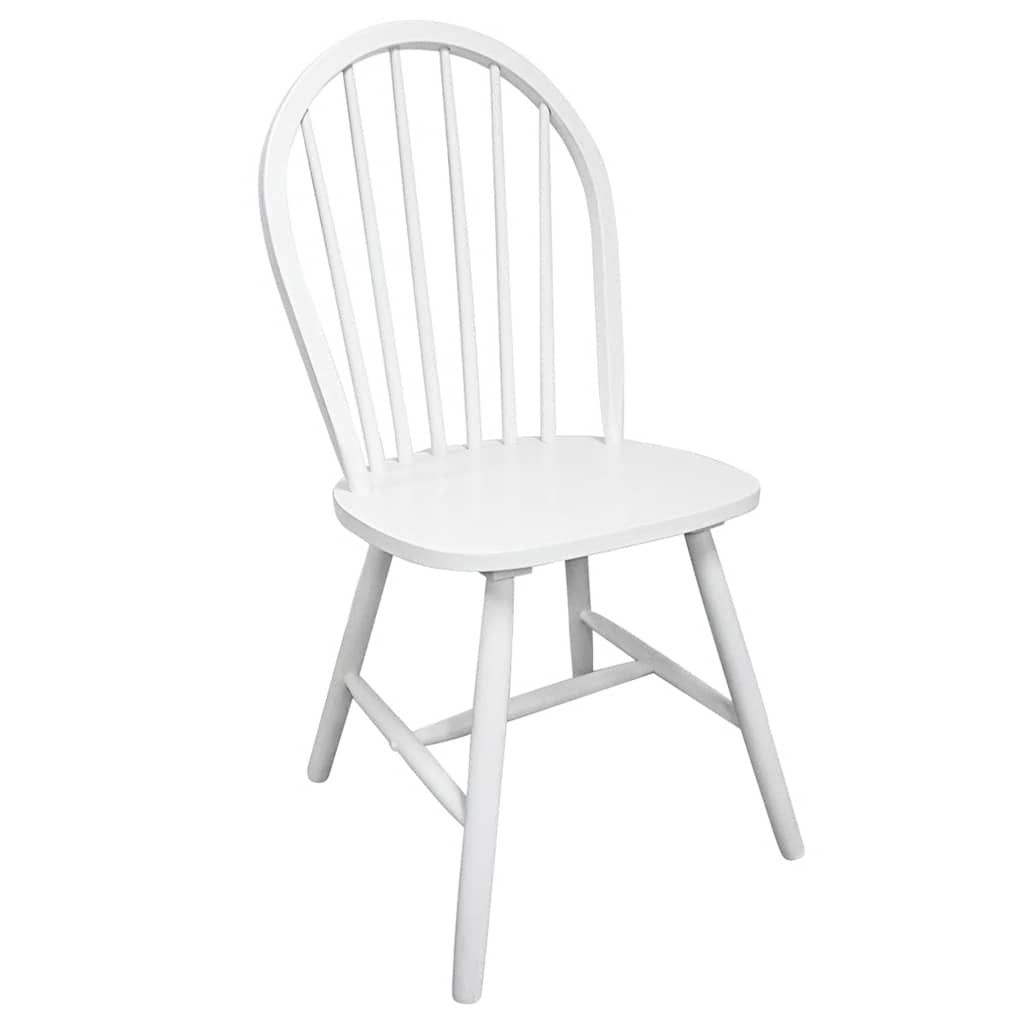 vidaXL Dining Chairs 4 pcs White Solid Rubber Wood 4