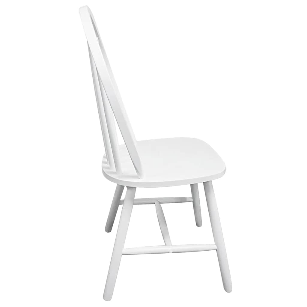 vidaXL Dining Chairs 4 pcs White Solid Rubber Wood 5