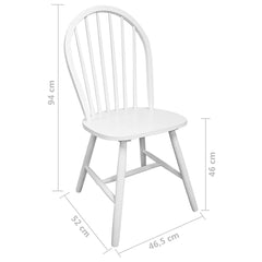 vidaXL Dining Chairs 4 pcs White Solid Rubber Wood 6