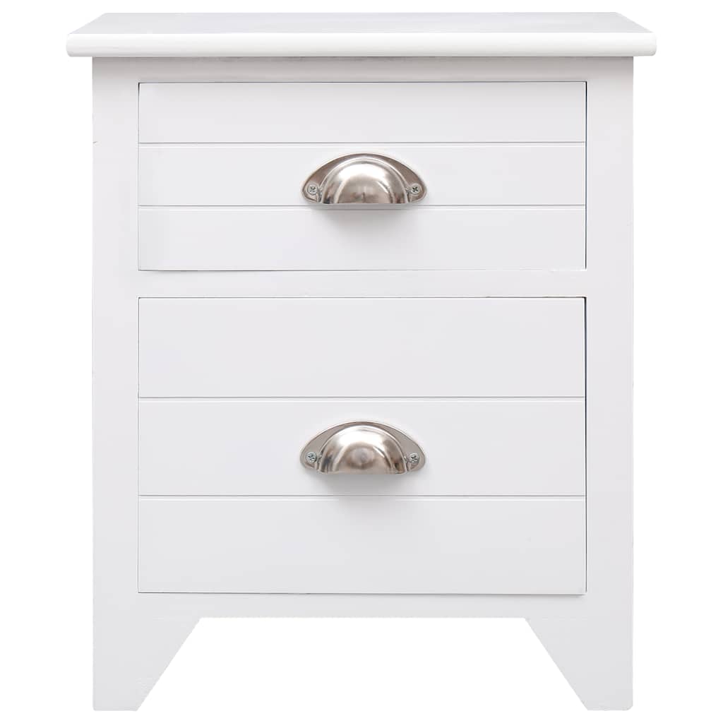 vidaXL Nightstand 2 pcs with 2 Drawers White 4