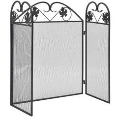 242005 3-panel Fireplace Screen Iron Black 2