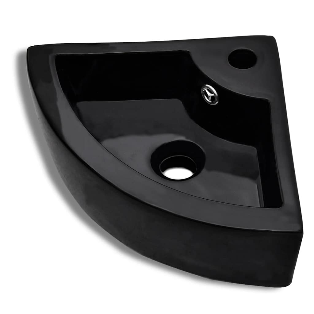 Wash Basin with Overflow 45x32x12,5 cm Black