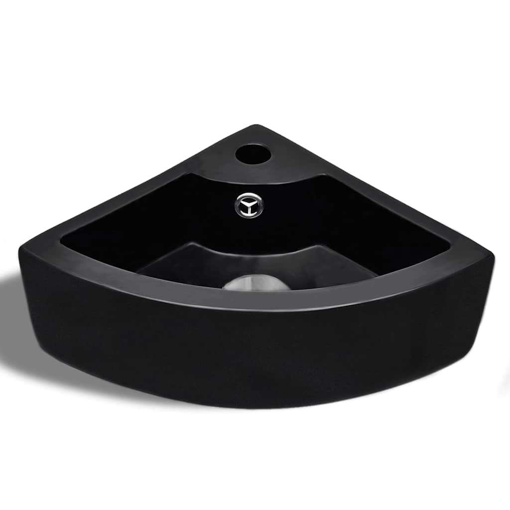 Wash Basin with Overflow 45x32x12,5 cm Black