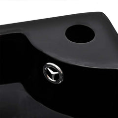 vidaXL Wash Basin with Overflow 45x32x12.5 cm Black 5