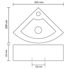 vidaXL Wash Basin with Overflow 45x32x12.5 cm Black 6