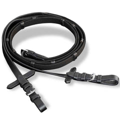 vidaXL Leather Flash Bridle with Reins and Bit Black Cob 6