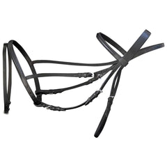 vidaXL Leather Flash Bridle with Reins and Bit Black Full 5