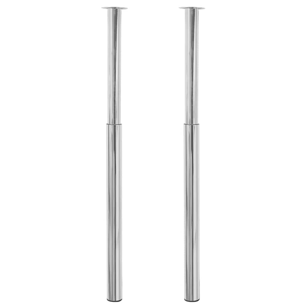 vidaXL Table Leg | Set of 2 | Chrome | Iron | Medium | Height-Adjustable 1