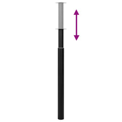 vidaXL Table Leg | Set of 2 | Black | Iron | Telescopic tech 4