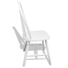 vidaXL Dining Chairs 6 pcs White Solid Rubber Wood 5