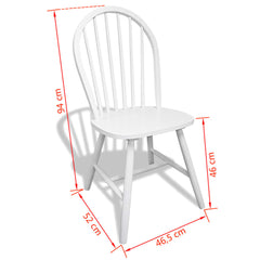 vidaXL Dining Chairs 6 pcs White Solid Rubber Wood 6