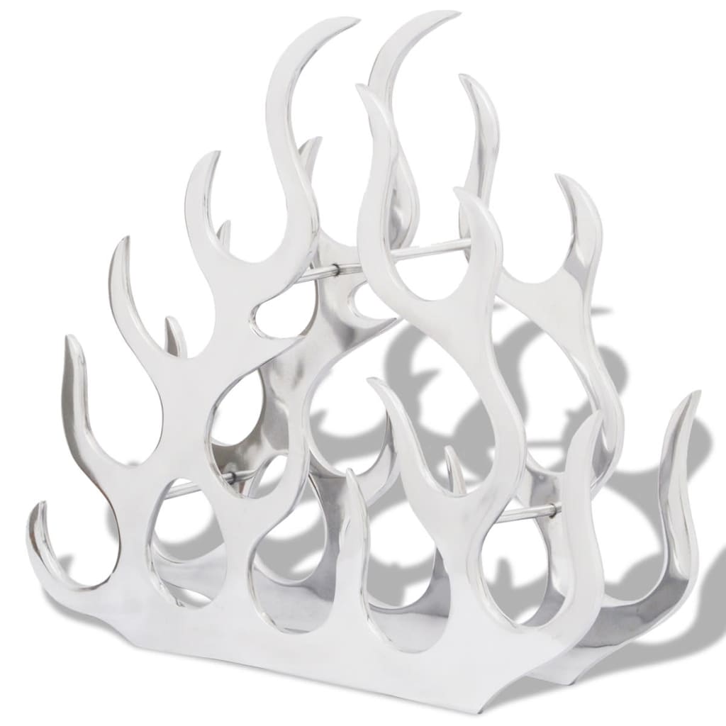 vidaXL Wine Stand for 11 Bottles Silver Aluminium 2