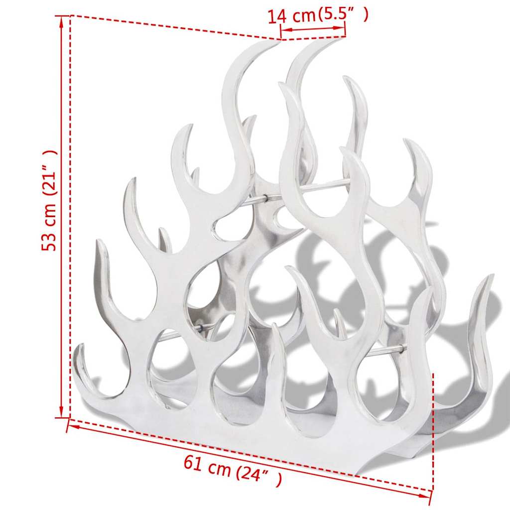 Wine Stand for Bottles Silver Aluminium 11
