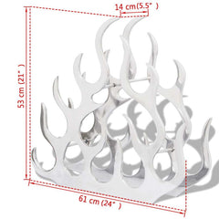 Wine Stand for Bottles Silver Aluminium 11