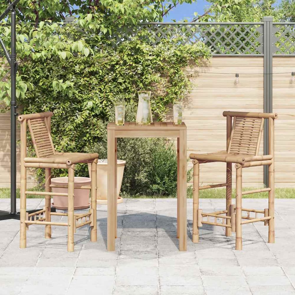 vidaXL Bar Stools 2 pcs Bamboo 3
