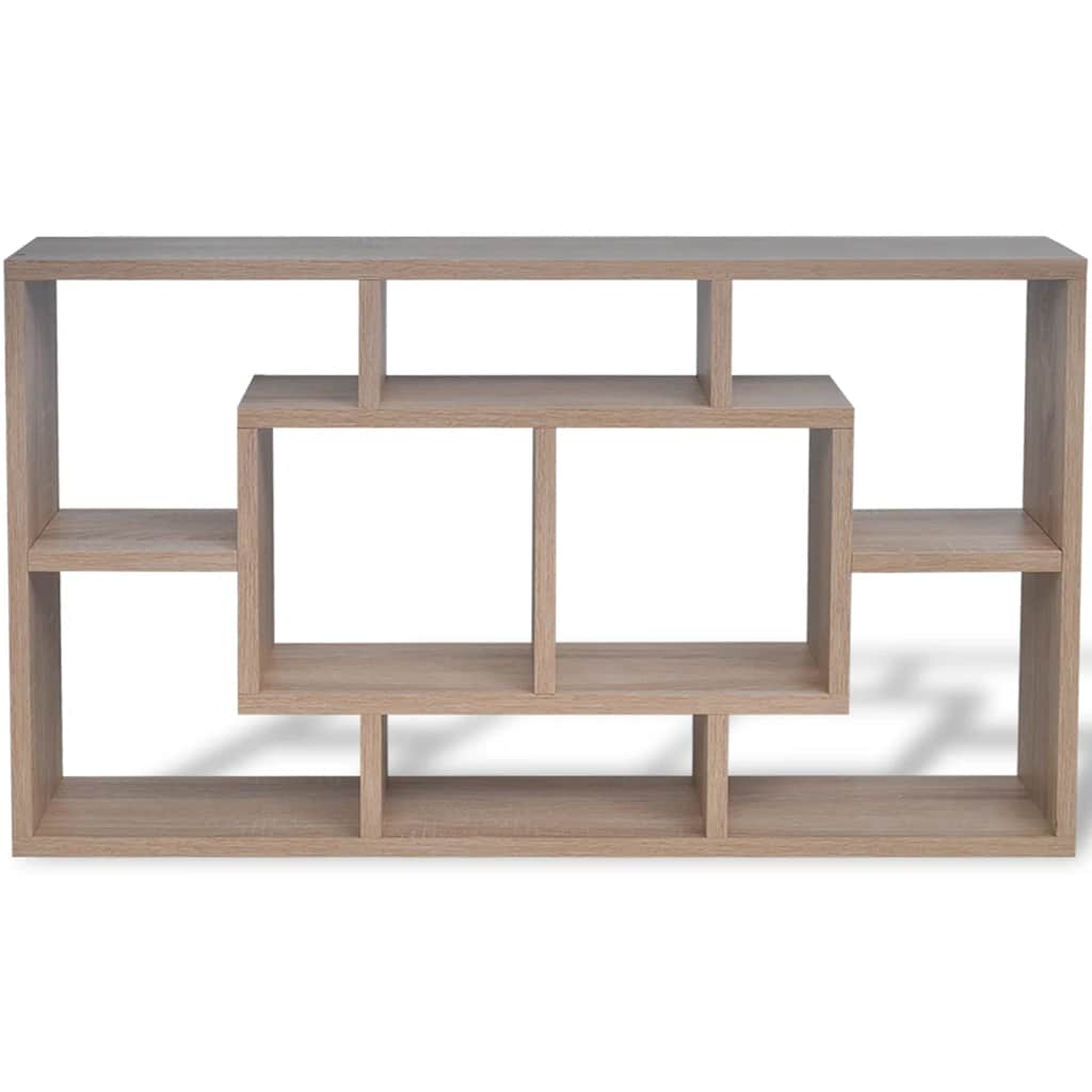 242549 Floating Wall Display Shelf 8 Compartments Oak Colour 3
