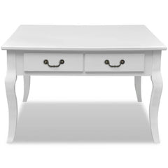 vidaXL Coffee Table with 4 Drawers White 4