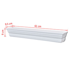 vidaXL Wall Shelf | White | MDF | Small | Decorative Inlays | Wall Shelf 6