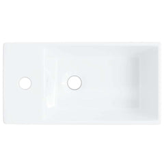 vidaXL Wash Basin White 48x25x15 cm Ceramic 6