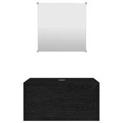 2 Piece Bathroom Furniture Set Engineered Wood Black