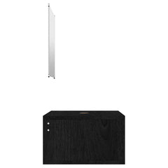 2 Piece Bathroom Furniture Set Engineered Wood Black