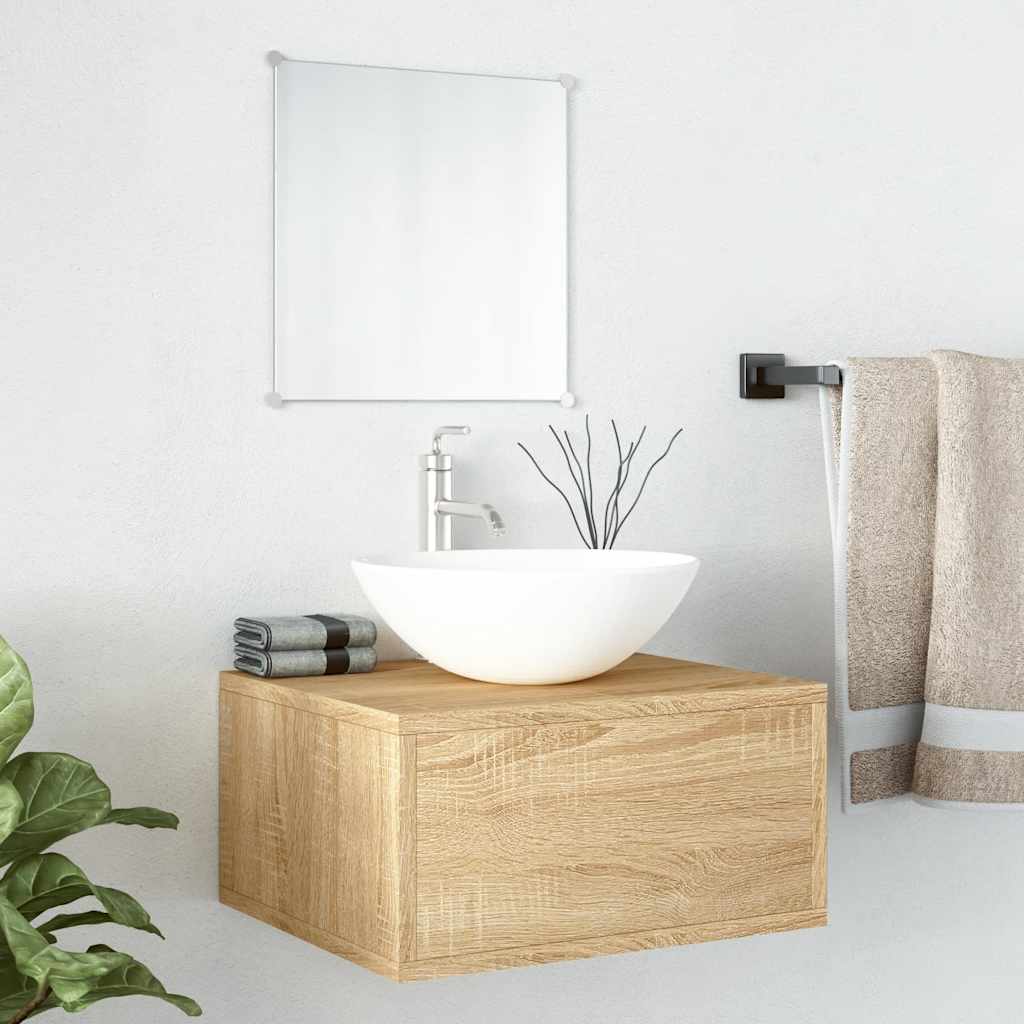 2 Piece Bathroom Furniture Set Engineered Wood Oak
