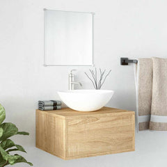 2 Piece Bathroom Furniture Set Engineered Wood Oak