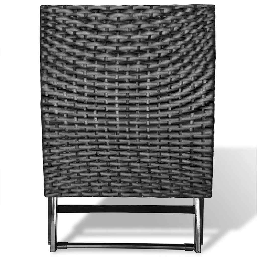 vidaXL Garden Chair | Black | Poly Rattan | Collapsible | Folding Stool | Square 3