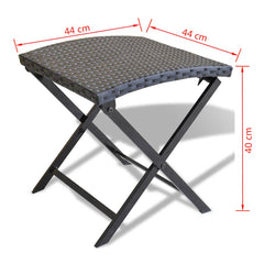 vidaXL Garden Chair | Black | Poly Rattan | Collapsible | Folding Stool | Square 5
