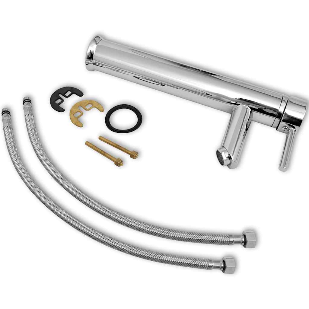 vidaXL Bathroom Mixer Tap Brass 4