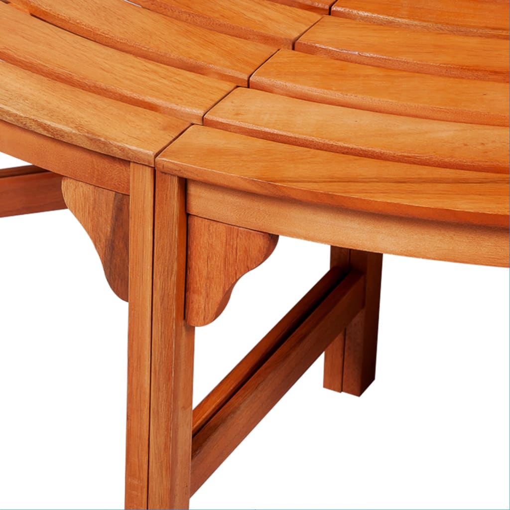 41777 vidaXL Tree Bench Ø 160 cm Wood 3