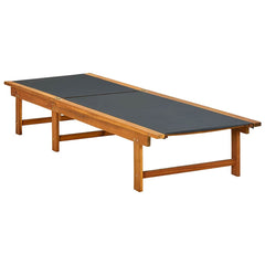 Sun Loungers 2 pcs Solid Wood Acacia and Textilene Black Sun lounger