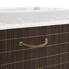 Bamboo Laundry Bin Rectangular Dark Brown, image 5