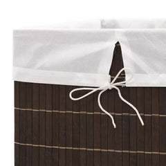 Bamboo Laundry Bin Rectangular Dark Brown, image 6