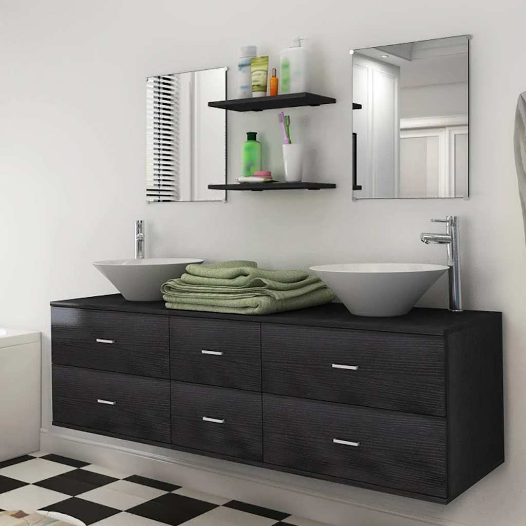 Nine Bathroom Furniture and Basin Black Depth 45 cm 150 cm 7