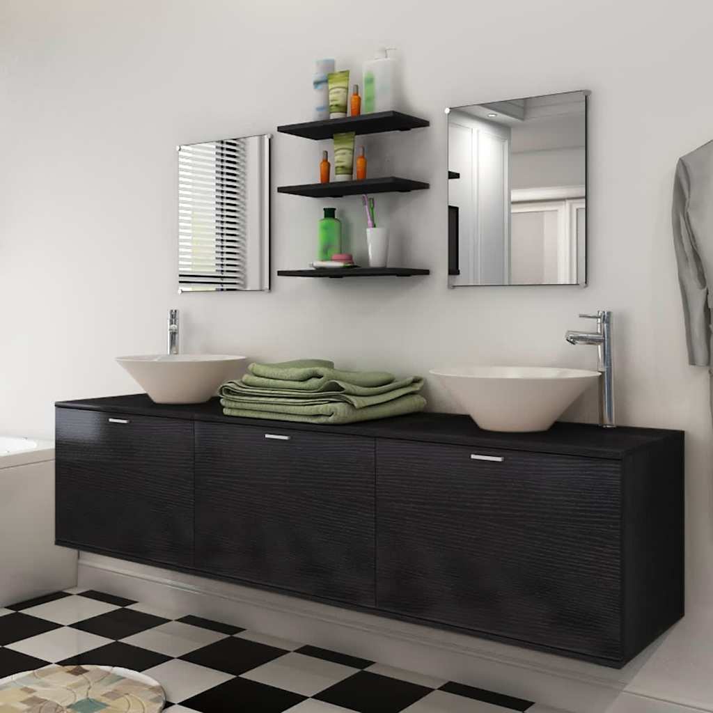 Nine Bathroom Furniture and Basin Black Depth 45 cm 180 cm 8