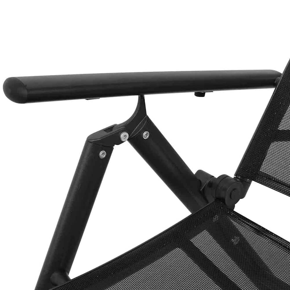 41741 vidaXL Folding Sun Lounger Aluminium Black 3