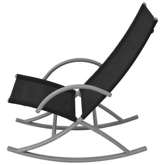 vidaXL Garden Rocking Chairs 2 pcs Steel and Textilene Black 3