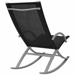 vidaXL Garden Rocking Chairs 2 pcs Steel and Textilene Black 4