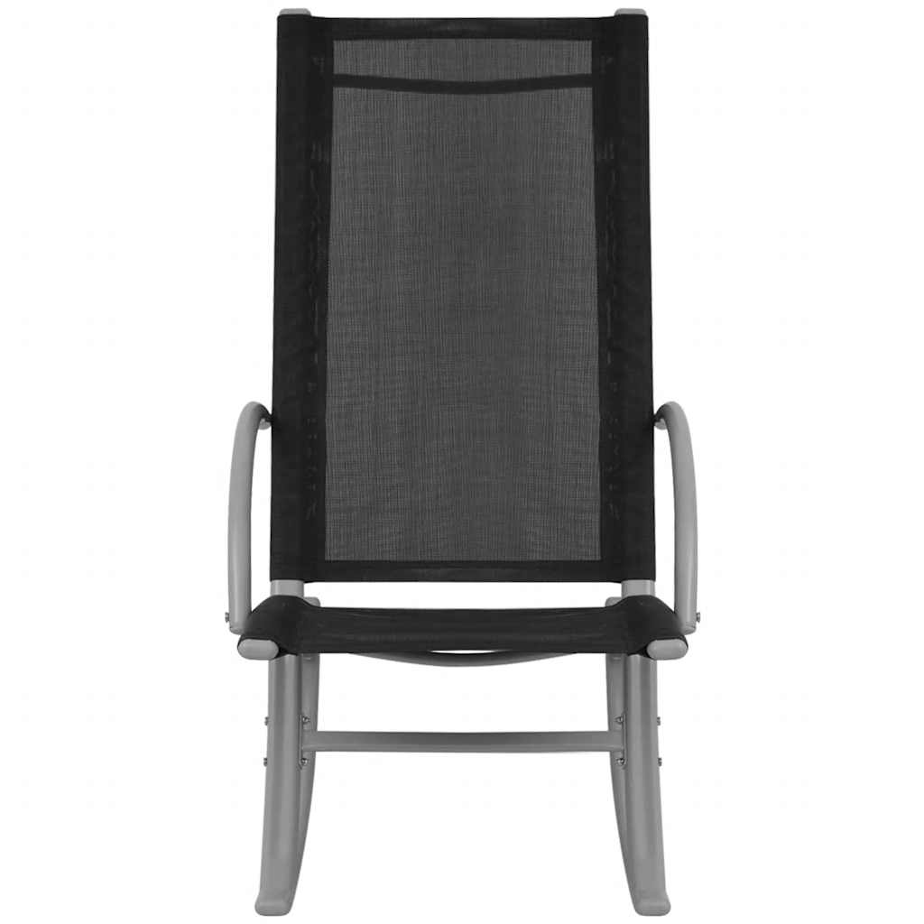 vidaXL Garden Rocking Chairs 2 pcs Steel and Textilene Black 5