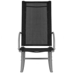 vidaXL Garden Rocking Chairs 2 pcs Steel and Textilene Black 5