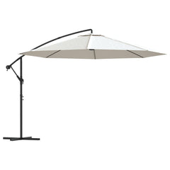 vidaXL Cantilever Garden Parasol 3.5 m Sand White 2